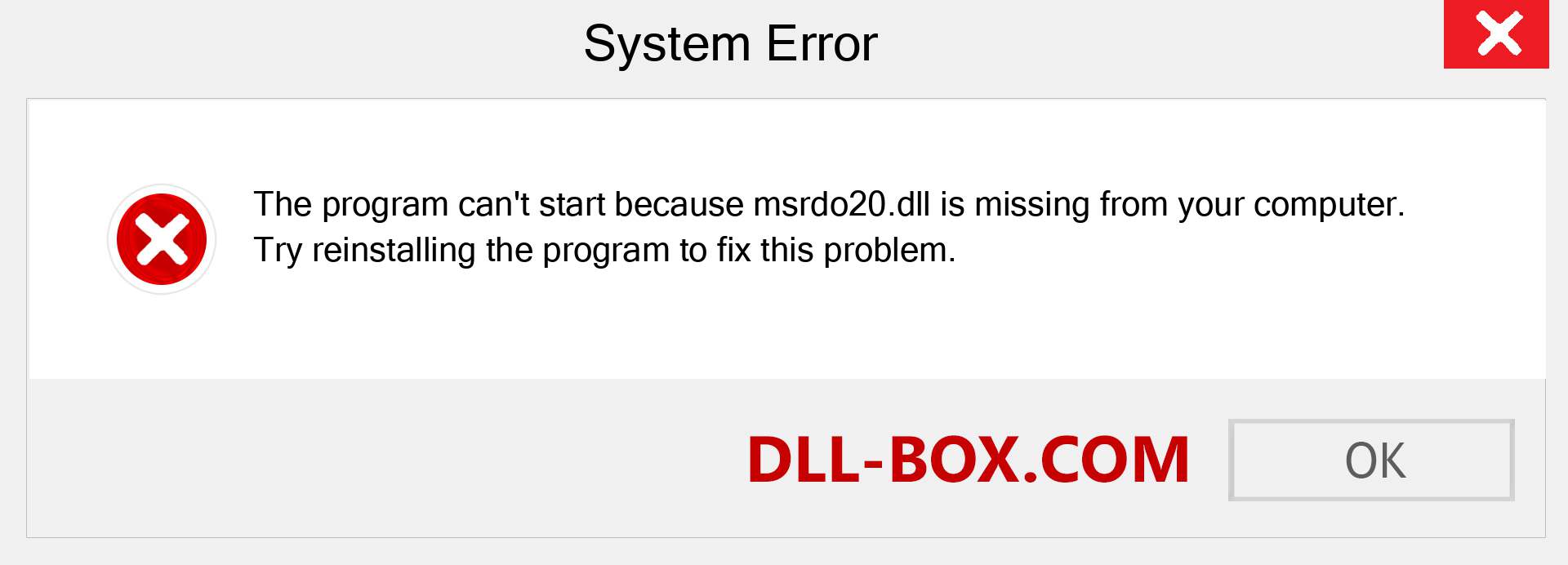  msrdo20.dll file is missing?. Download for Windows 7, 8, 10 - Fix  msrdo20 dll Missing Error on Windows, photos, images